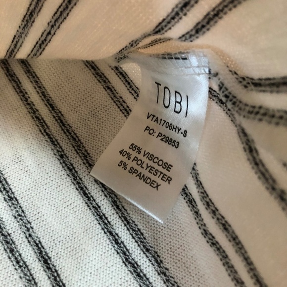 Tobi Black and White Stripped Halter Top Size S - Picture 4 of 7